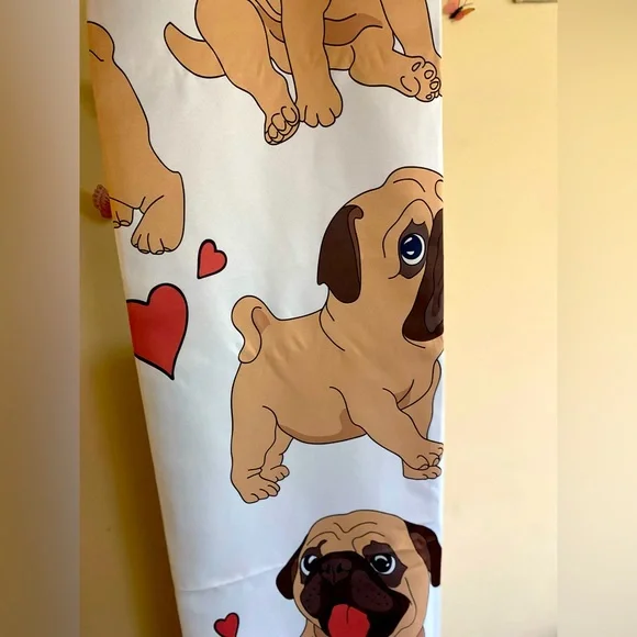 NWB Pug & Heart Black Out Curtain (1 XL PANEL) Fit Bigger Window 135x160 - Picture 4 of 5